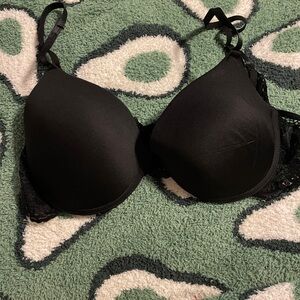 Nanette Lepore Black Full-Coverage Push Up‎ Padded Bra Intimates Lace 38C